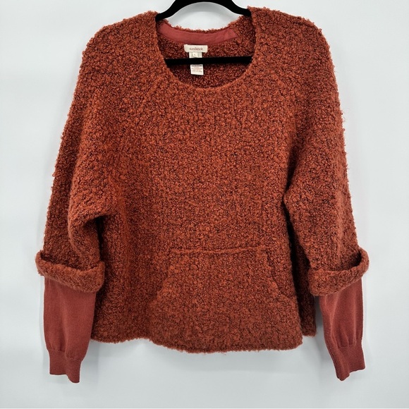 Sundance Teddy Boucle Knit Sweater Kangaroo Pocket Cozy Fall Size Large - Picture 1 of 9